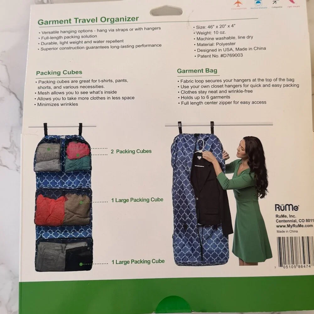 RuMe Garment Travel Organizer Bag | Perfect for Travel